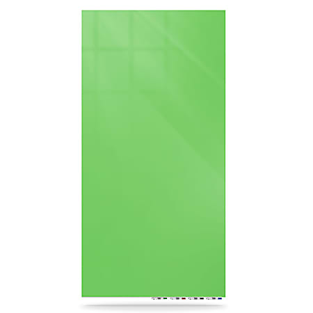 Ghent Aria Low-Profile Magnetic Glass Whiteboard, 60" x 36", Green