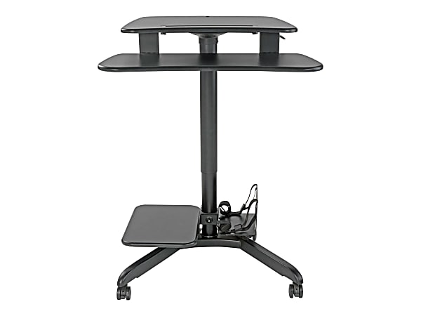 Eaton Tripp Lite Series Rolling Desk TV / Monitor Cart - Height Adjustable - Cart (fasteners, keyboard shelf, wrench, monitor shelf) - for LCD display / PC equipment - MDF, steel - black, silver