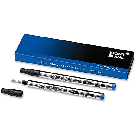 Montblanc Rollerball Pen Refill - Medium Point - Pacific Blue Ink - 2 / Pack