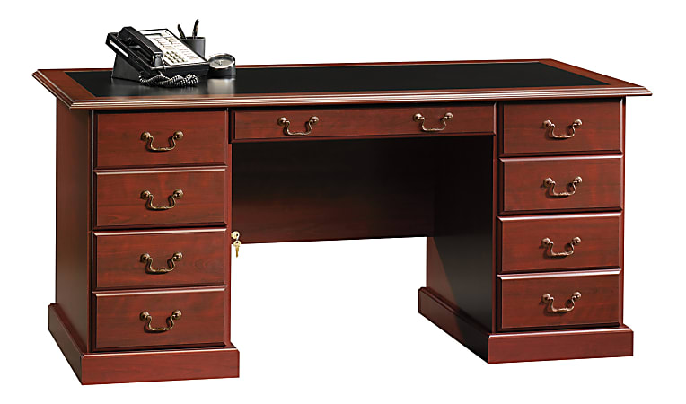 Sauder® Heritage Hill 65"W Double-Pedestal Writing Desk,
