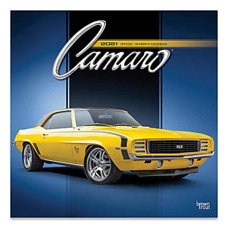 Brown Trout Auto Monthly Wall Calendar, 12" x 12", Camaro, January To December 2021