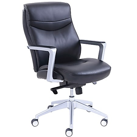 La Z Boy Bonded Leather Manager Chair Black Office Depot