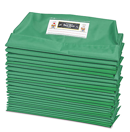 Victor Seat Sack® Chair Cover Classroom Pack, 10" x 17", Green, Pack Of 25 Pockets
