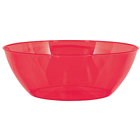 Amscan 10-Quart Plastic Bowls, 5" x 14-1/2", Apple Red, Set Of 3 Bowls