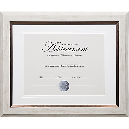 Dax 2-tone Bronze Document Frame - 16.80" x 14.90" x 1" Frame Size - Holds 11" x 14" Insert - Rectangle - Wall Mountable - Vertical, Horizontal - 1 Each - Bronze - White