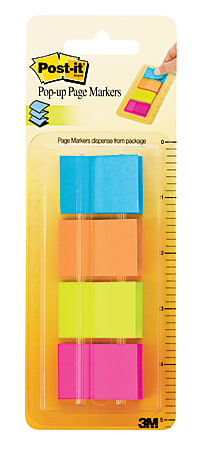 Post-it® Pop-Up Page Markers, 50 Sheets Per Pad, Pack Of 4 Pads