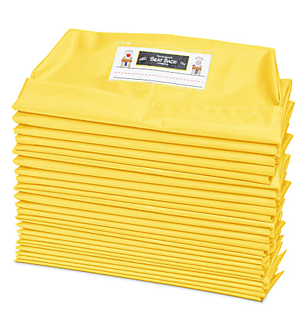 Victor Seat Sack® Chair Cover Classroom Pack, 10" x 17", Yellow, Pack Of 25 Pockets