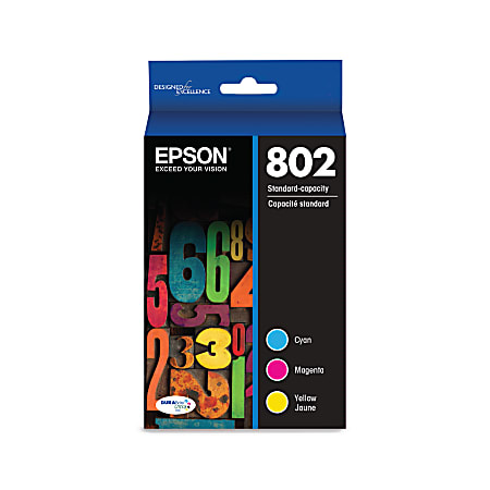 Epson® 802 DuraBrite® Cyan, Magenta, Yellow Ink Cartridges,