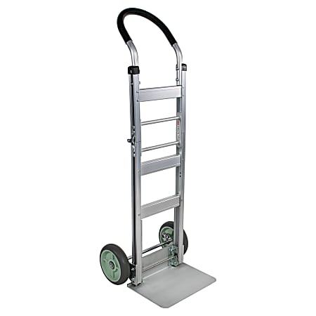 Monster Trucks® Foldable Aluminum Hand Truck With Solid TPR Tires And Ergonomic Handle, 50”H x 17-1/2”W x 18”D, Silver