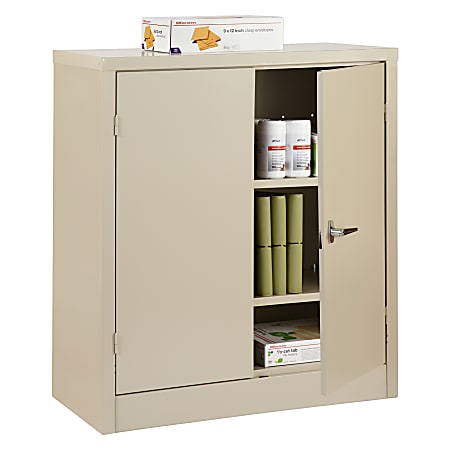 Double Door Storage Cabinet with Adjustable Shelves and Storage