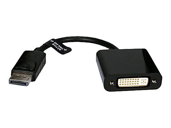 QVS DisplayPort Male to DVI Female 4K/Eyefinity Active Adaptor - First End: 1x DisplayPort Digital Audio/Video - DPDVIAMF