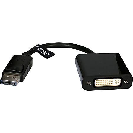 QVS DisplayPort Male to DVI Female 4K/Eyefinity Active Adaptor - First End: 1x DisplayPort Digital Audio/Video - DPDVIAMF