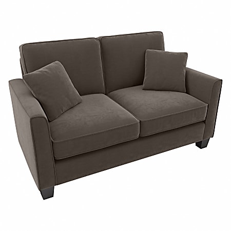 Bush® Furniture Flare Microsuede Fabric Loveseat, 35-3/4"H x 61"W x 33-1/2"D, Chocolate Brown, Standard Delivery
