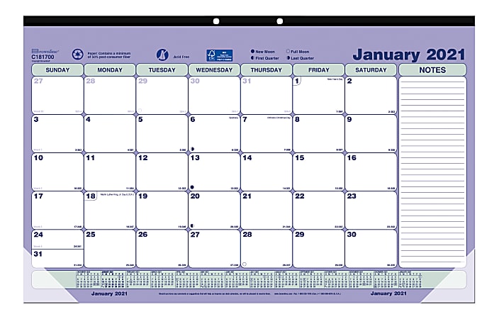 Brownline® Classic Monthly Desk Pad Calendar, 10-7/8" x 17-3/4", January to December 2021, C181700