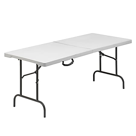 Realspace® 6' Folding Table, 30" x 72" Top, Gray Granite