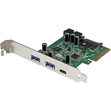 StarTech.com USB 3.1 PCIe Card - 5 Port - USB 3.1 Gen 2 (10Gbps) - 1x USB-C, 2x USB-A + 1x 2 Port IDC (5Gbps) - USB-C Card - USB 3.1 Controller - Add an external USB Type-C and two external USB Type-A ports to your computer plus an IDC header port
