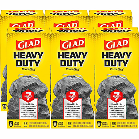 Glad ForceFlexPlus Drawstring Large Trash Bags Large Size 30 gal