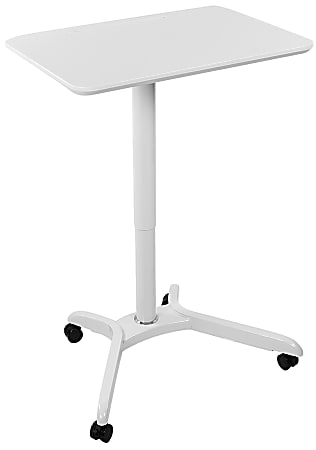 Mount-It! MI-7975 Standing Mobile Laptop Cart Workstation, 29-15/16”H x 28”W x 21-1/8”D, White