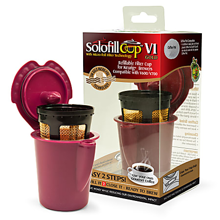 Solofill Cup V1 Gold Refillable Filter Cup, Red/Gold
