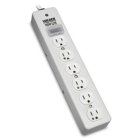 Eaton Tripp Lite Series Surge Protector Power Strip Medical Hospital RT Angle Plug 6 Outlet 6' Cord - SPS606HGRA