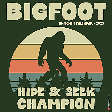 2025 Willow Creek Press Monthly Wall Calendar, 12" x 12", Bigfoot, January 2025 to December 2025, 41789