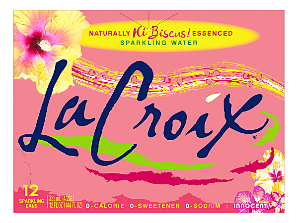 LaCroix Sparkling Water, 12 Oz, HIbiscus, 24 Cans Per Pack, Case Of 2 Packs