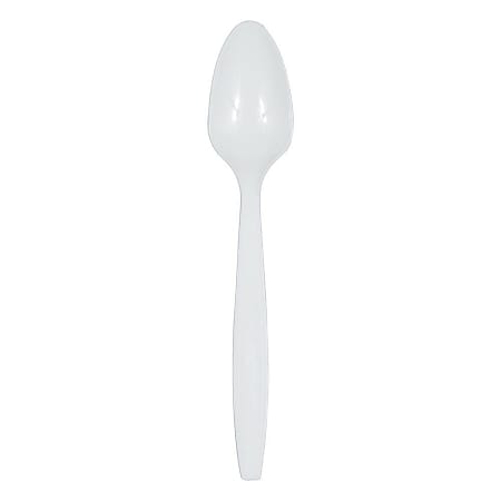 JAM PAPER Big Party Pack of Premium Plastic Spoons, White, 100 Disposable Spoons/Box 
