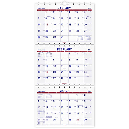 2023-2025 AT-A-GLANCE® Move-A-Page 3-Month Wall Calendar,