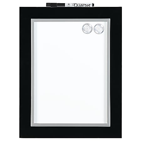 Quartet® Magnetic Unframed Melamine Dry-Erase Whiteboard, 8 1/2" x 11", Black/Silver