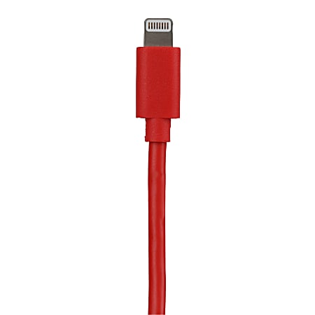 Vivitar OD1010 USB-A To Lightning Cable, 10', Red