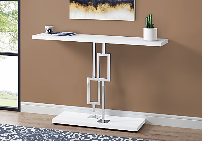 Monarch Specialties Metal Hall Console Table Rectangular Glossy