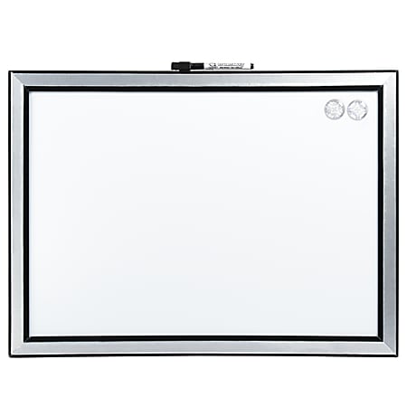 Quartet® Home Organization Magnetic Melamine Dry-Erase Whiteboard, 17" x 23", Aluminum Frame With Black/Silver Finish