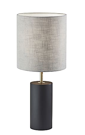 Adesso® Dean Table Lamp, 30-1/2"H, Light Gray Shade/Black Base