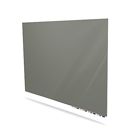 Ghent Aria Low Profile Magnetic Dry-Erase Whiteboard, Glass, 48” x 60”, Smoke