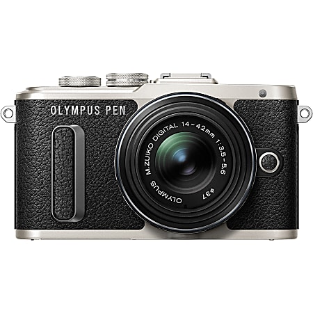 Olympus PEN E-PL8 16.1 Megapixel Mirrorless Camera with Lens - 14 mm - 42 mm - Black - 3" Touchscreen LCD - 3x Optical Zoom - Optical (IS) - 4608 x 3456 Image - 1920 x 1080 Video - HD Movie Mode - Wireless LAN