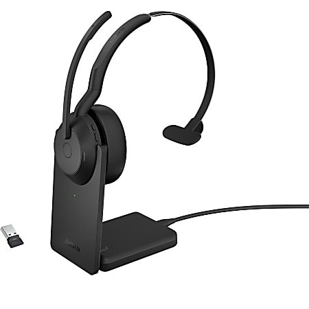 Jabra Evolve2 55 Headset - Mono - Wireless - Bluetooth - 98.4 ft - 20 Hz to 20 kHz - On-ear - Monaural - Supra-aural - MEMS Technology, Noise Cancelling Microphone - Noise Canceling