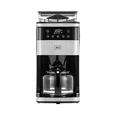 Melitta Aroma Fresh Plus 10-Cup Programmable Coffee Maker With Coffee Grinder, Black