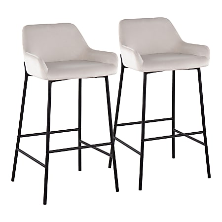 LumiSource Daniella Counter Stools, Black/White, Set Of 2 Stools, B30DNLA2BKVW2
