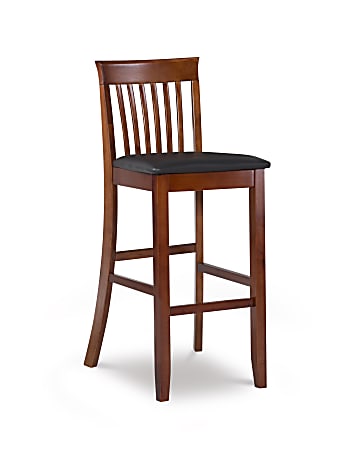 Linon Pullman Faux Leather Bar Stool, Dark Cherry/Dark Brown