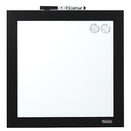 Quartet® Home Organization Magnetic Unframed Dry-Erase Whiteboard, 14" x 14", Black