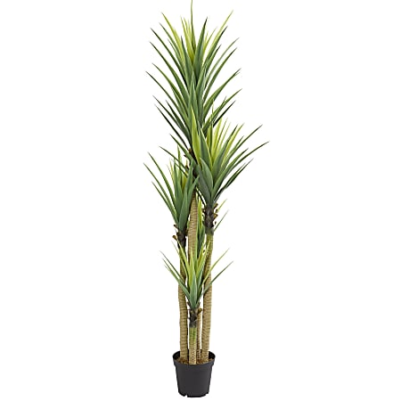 Nearly Natural Dracaena 84" Artificial Plant With Pot, Green/Black