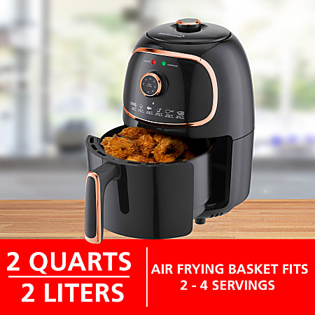 Brentwood 2 Quart Electric Air Fryer BlackCopper - Office Depot