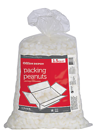 Office Depot Brand Loose Fill Packing Peanuts 1 5 Cu Ft Office Depot
