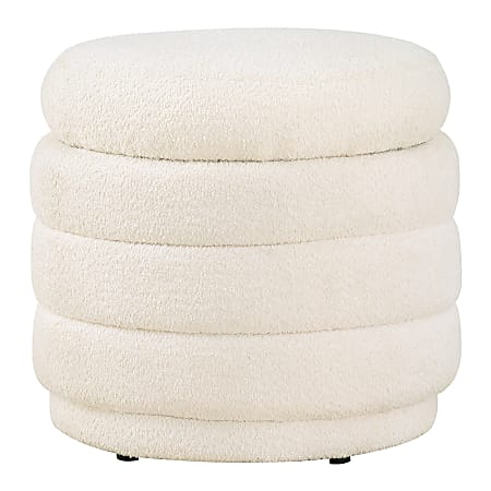 Office Star Cecil Storage Ottoman, 18-1/2”H x 20-1/4”W x 20-1/4”D, Snow