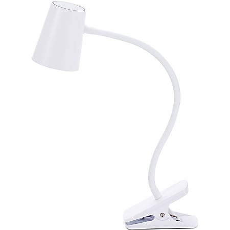 Bostitch Adjustable LED Clamp Light - 5.20 W LED Bulb - Adjustable, Flexible Neck, Adjustable Head - Silicone - Desk Mountable, Wall Mountable - White - for Desk, Cubicle, Home, Office, Classroom, Communal Area