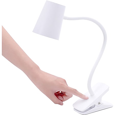 Bostitch Adjustable LED Clamp Light - 5.20 W LED Bulb - Adjustable, Flexible Neck, Adjustable Head - Silicone - Desk Mountable, Wall Mountable - White - for Desk, Cubicle, Home, Office, Classroom, Communal Area