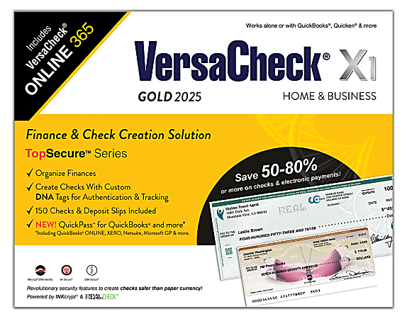 VersaCheck X1 Gold + VersaCheck ONLINE Gold Bundle, 2025, 1-Year Subscription, PC, Product Key/Download