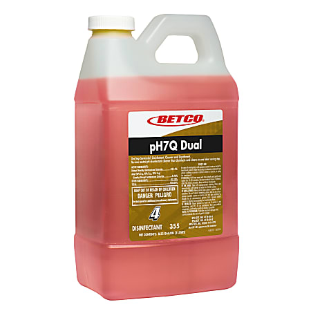 Betco® pH7Q Fastdraw Dual Neutral Disinfectant Cleaner, Pleasant Lemon Scent, 67.6 Oz Bottle, Case Of 4