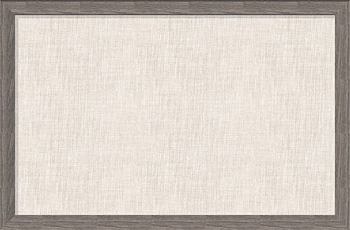 U Brands® Linen Bulletin Board, 36" X 24", Brown Rustic MDF Decor Frame