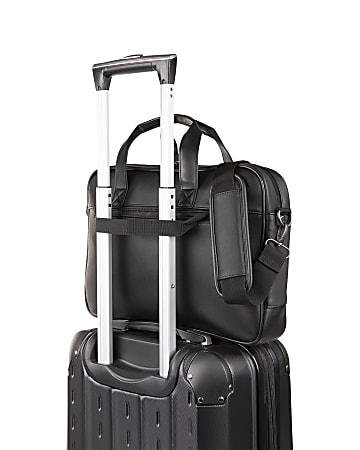 Bugatti Gin Twill Textured Vegan Leather Briefcase 10 12 H x 16 W